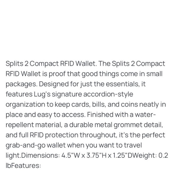 SOLD🍀Lug Splits2 Compact RFID Wallet 💜Plum - Picture 5 of 6